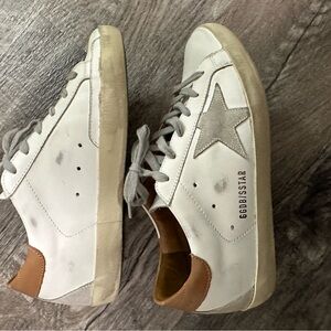Golden Goose White and Gray Star Sneakers